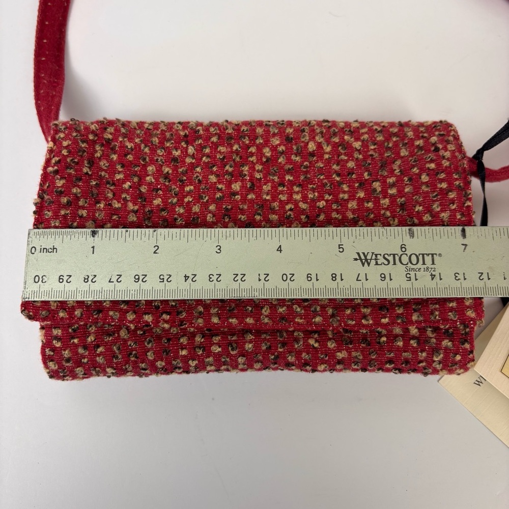 Isabella's Journey Crossbody Bag Textured Cobblestone Wallet with Strap Red - Picture 15 of 16